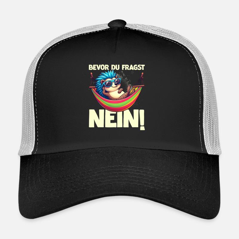 Avant de demander No Hedgehog Mauvaise humeur Casquette trucker 