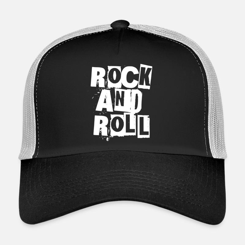 Typographie rock and roll grunge Casquette trucker 
