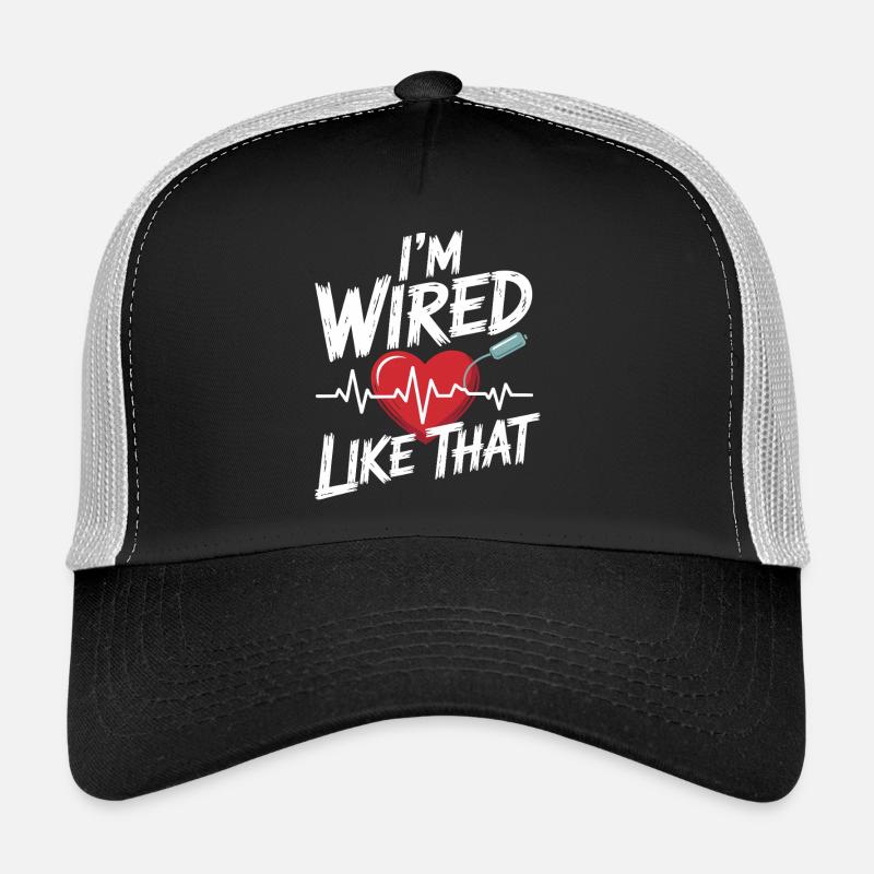 Ich bin vernetzt Herzschlag - Trucker Cap - Schwarz/Steingrau