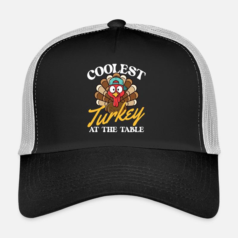 Coolster Truthahn Am Tisch Lustiger Herbst Trucker Cap