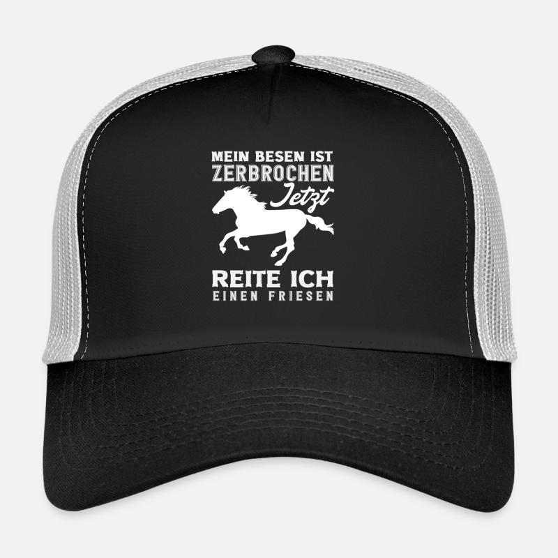 Cavalière Équitation Cavalier Frison - Casquette trucker  - noir/gris pierre