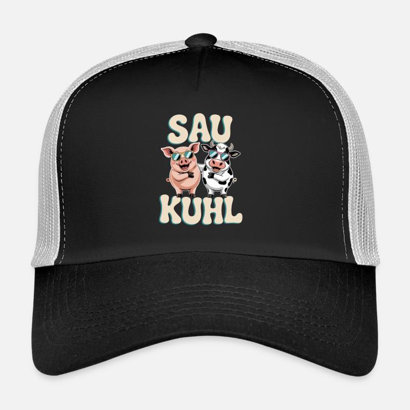 Semer cool drôle cochon et vache illustration avec Casquette trucker 
