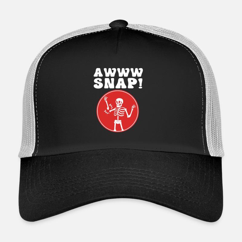 Armbruch Halloween Skelett Knochen Knochenbruch Trucker Cap
