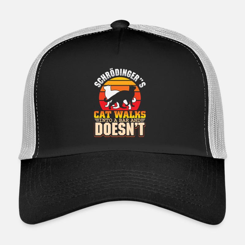 Le chat de Schrödinger Nerd Geek Physicien Science Casquette trucker 