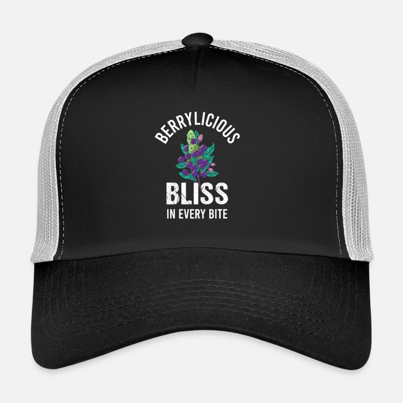 Blueberry Funny Fruit Fruit Blueberry Vintage - Trucker Cap - black/stone grey