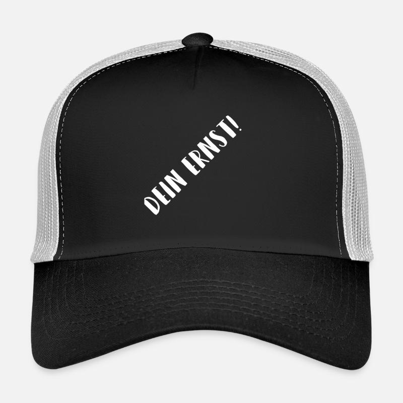 Dein Ernst Diagonal Typo - Trucker Cap - Schwarz/Steingrau