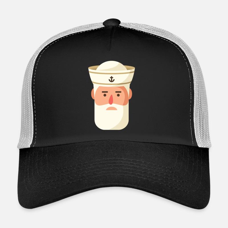 Nautic Design Old Salt Sailor Cartoon Trucker Cap