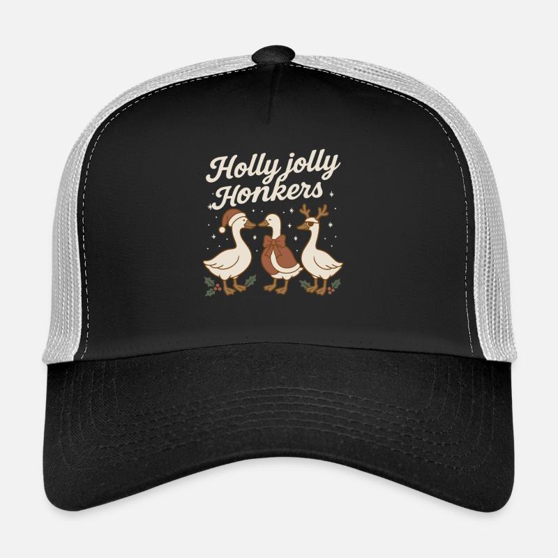 Weihnachtsgans Holly Jolly Honkers - Trucker Cap - Schwarz/Steingrau