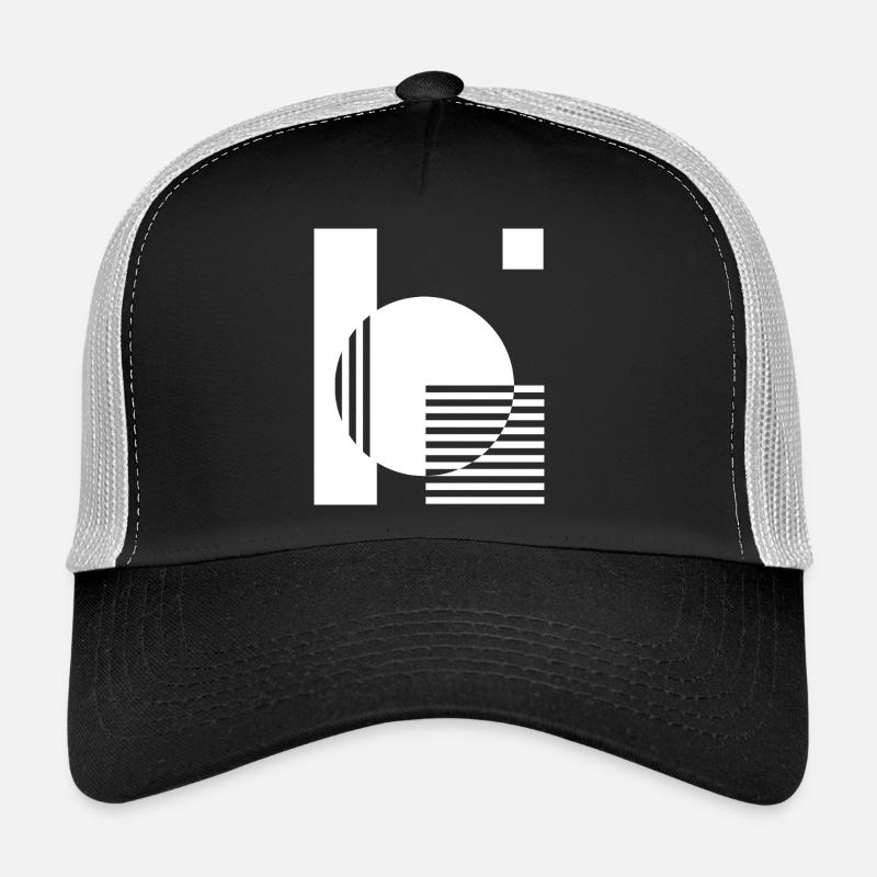 Geometric Mono Circle Stripes Trucker Cap