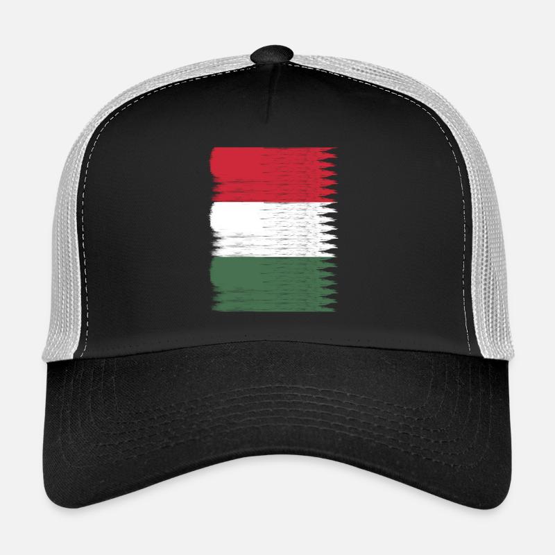 Hungary Flag Map Trucker Cap