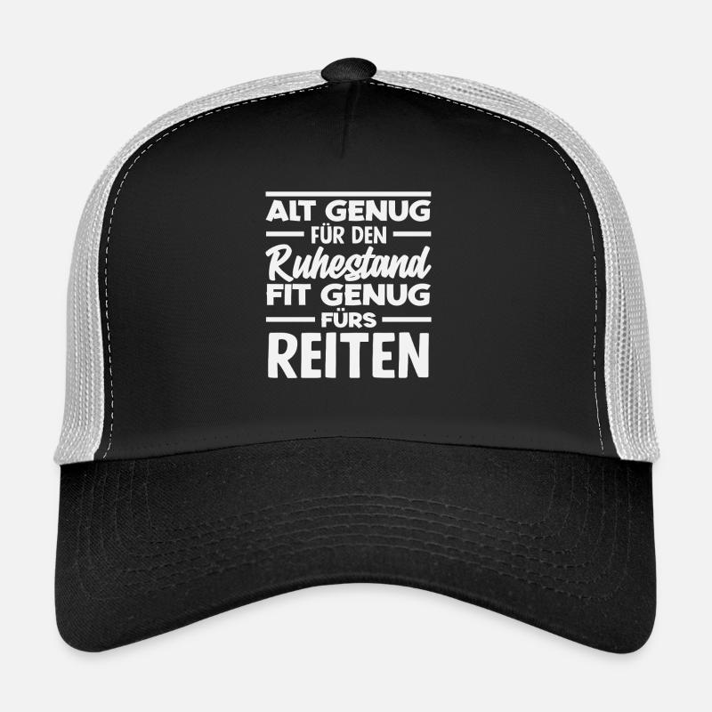 Ruhestand Rente Pferdemädchen Reiten Ponyfans - Trucker Cap - Schwarz/Steingrau