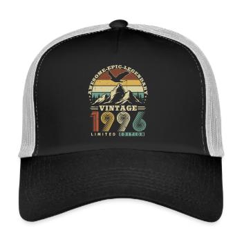 1996 Vintage Vintage Birthday Retro Gift - Trucker Cap - black/stone grey - Front