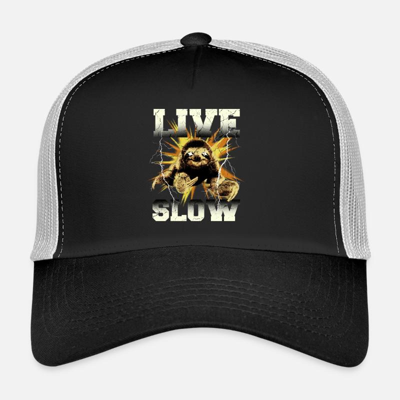Lebe Langsam Faultier Grafik Trucker Cap