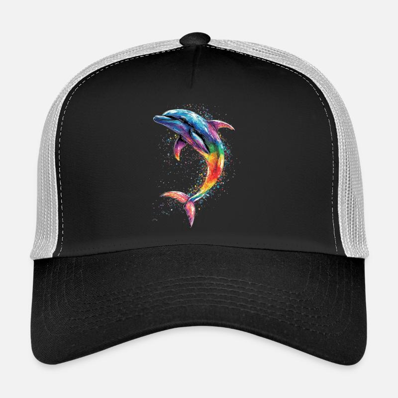 Dolphin Diver Dolphins Ocean Cute Dolphins Dolphin Trucker Cap
