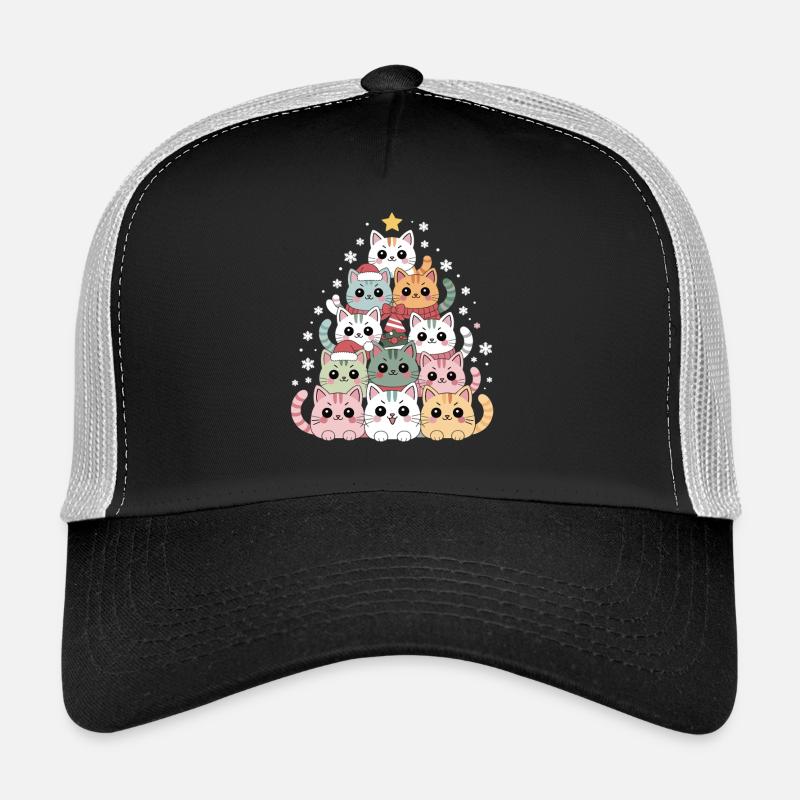 Arbre de Noël pour chats – Chat de Noël drôle Casquette trucker 