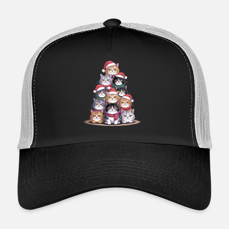 Arbre de Noël pour chats – Chat de Noël drôle Casquette trucker 