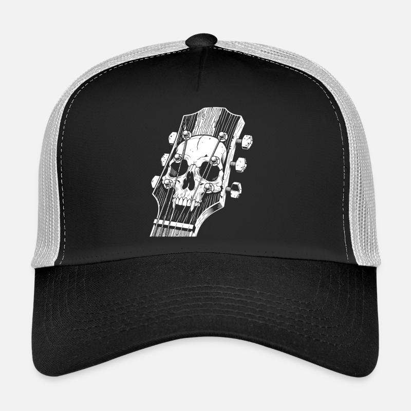 Skull Head Guitar Headstock Trucker Cap