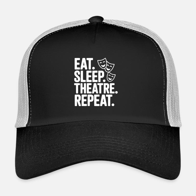 Manger, dormir, théâtre, répéter - Casquette trucker  - noir/gris pierre