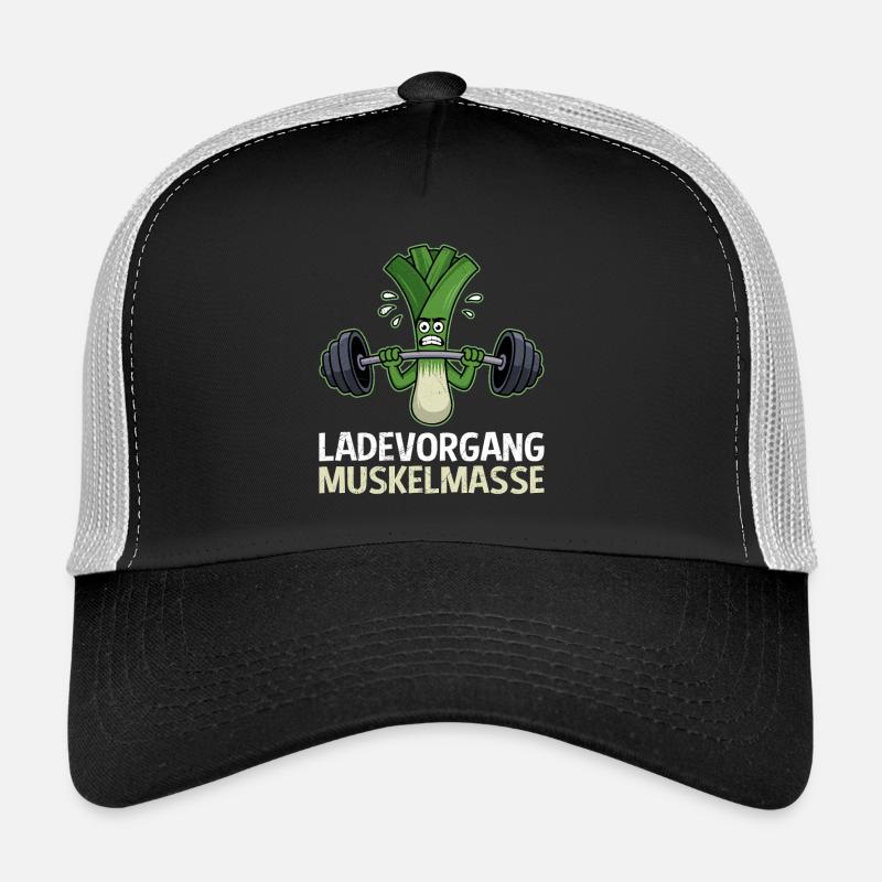 Weightlifter LOADING MUSCLE MASS Funny Trucker Cap