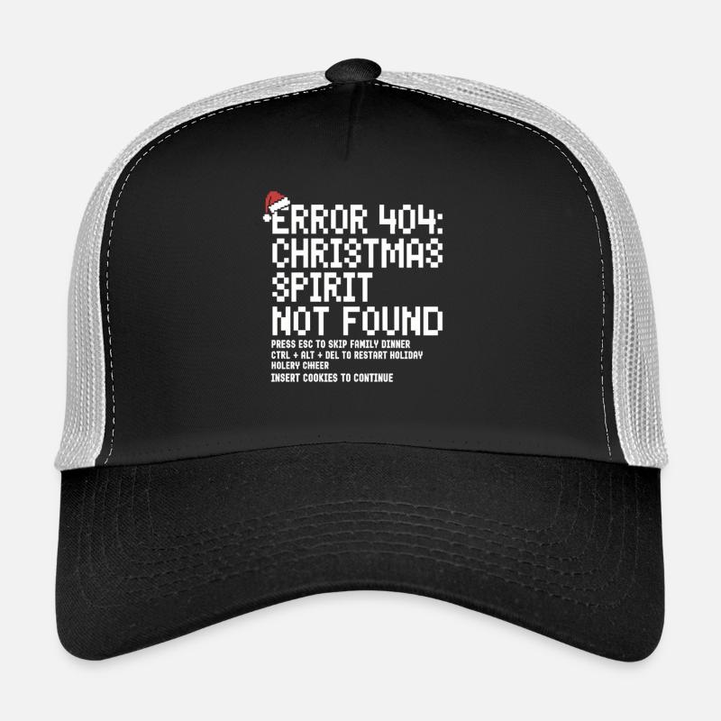 Error 404 Weihnachten – Lustiges Nerd Xmas - Trucker Cap - Schwarz/Steingrau