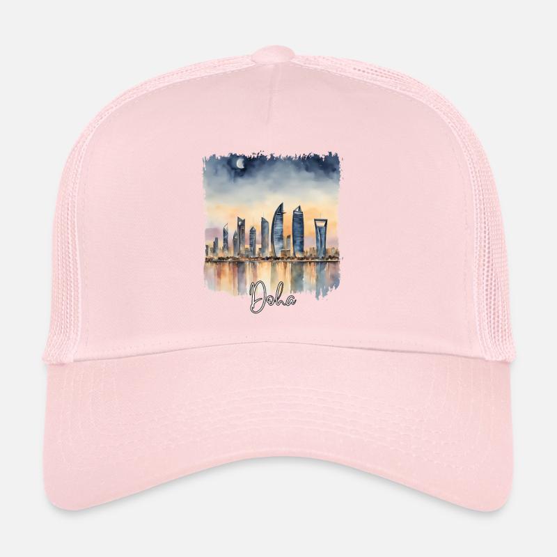 Aquarelle de Doha, Doha Qatar Casquette trucker 