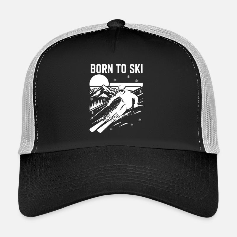 Born to Ski Design Skiing Trucker Cap