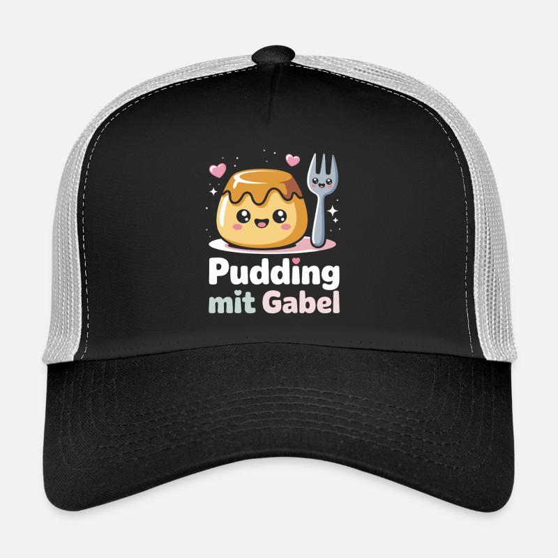 Pudding Mit Gabel - Trucker Cap - Schwarz/Steingrau