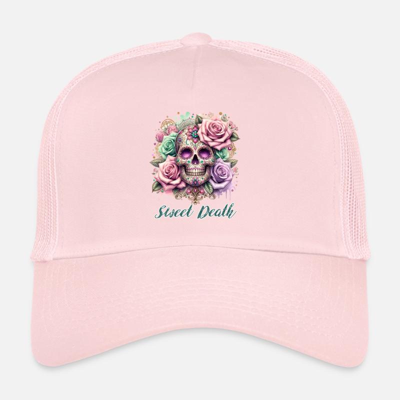 Blumen Schädel Schönheit Blühen Trucker Cap