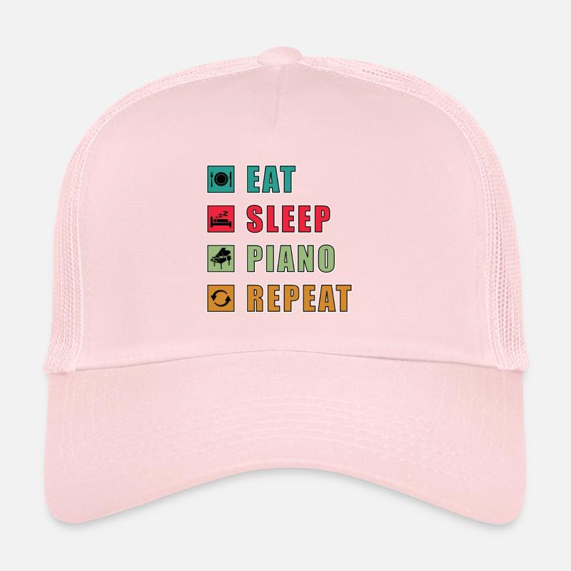 Manger dormir Piano Répéter Casquette trucker 