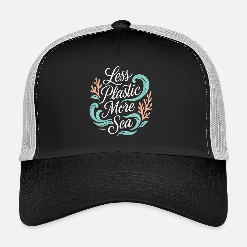 Moins de plastique, plus de mer – Protection de l’environnement et des océans Casquette trucker 