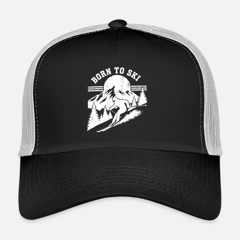 Born To Ski Design Skiing Trucker Cap