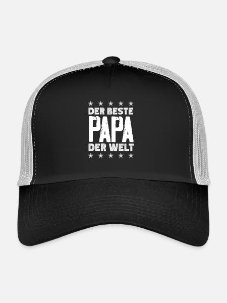 Drôle de cadeau de fête des pères papa bière - Casquette trucker  - noir/gris pierre - Devant