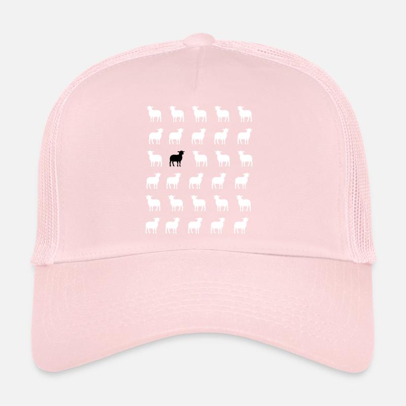 Moutons blancs et noir  Casquette trucker 