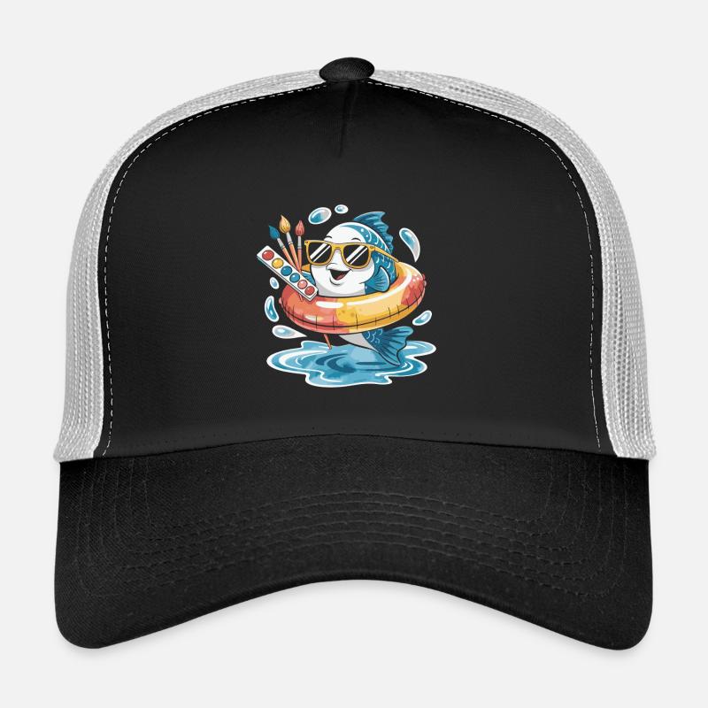 Farbfisch mit Sonnenbrille Trucker Cap