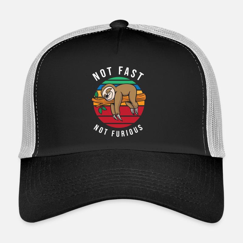 funny sloth not fast not furious - Trucker Cap - black/stone grey