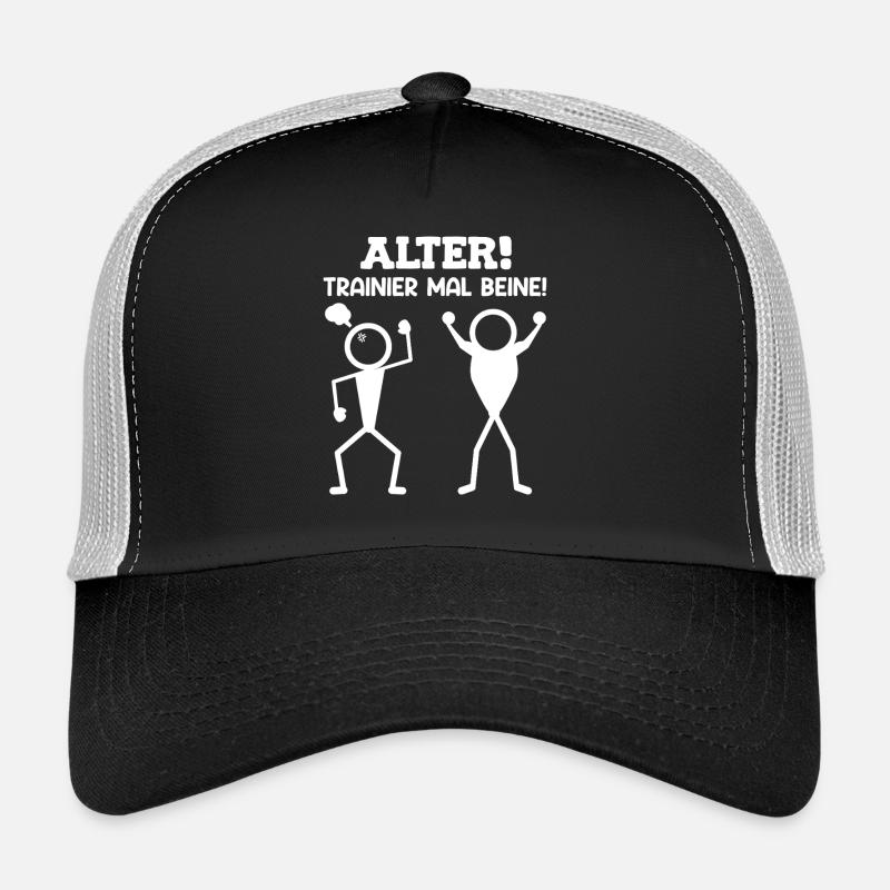 Stick Figure OLD TRAINER TIMES LEGS Funny Trucker Cap