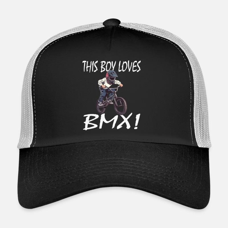 Junge BMX Motiv - Trucker Cap - Schwarz/Steingrau