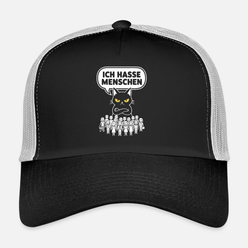 Je déteste les gens Chat Drôle Sarcasme Casquette trucker 
