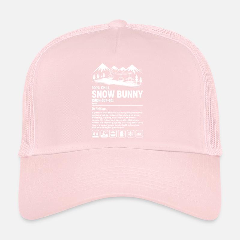 Casual Snow Bunny Definition Winter Mountains Trucker Cap