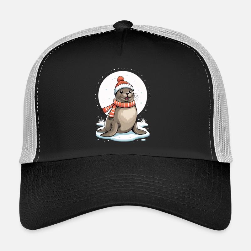 Sceau d’hiver avec écharpe Casquette trucker 