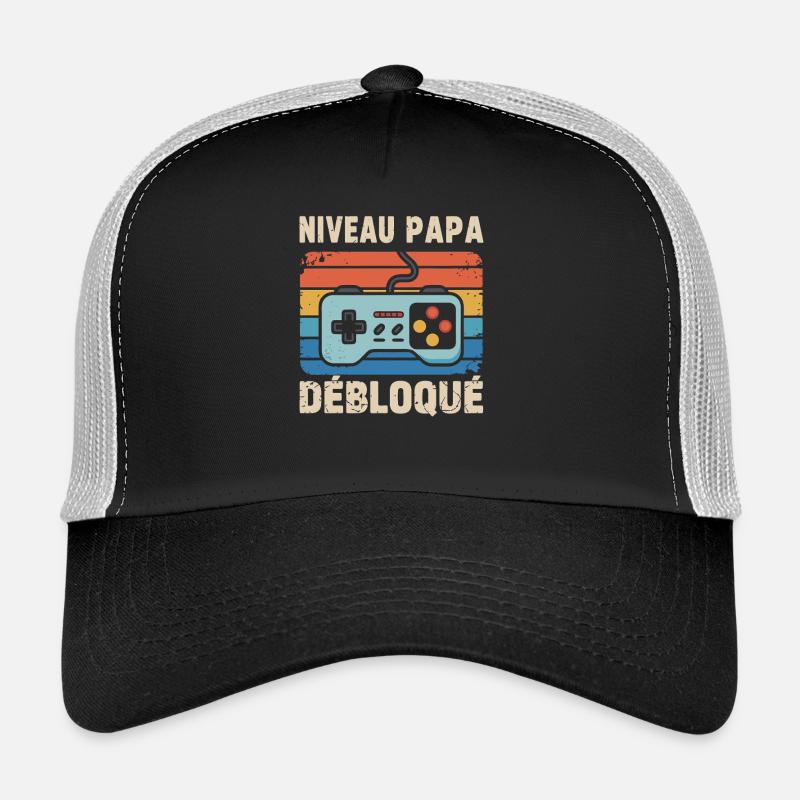 Dad Level Unlocked – Gamer Dad-to-be Gift Trucker Cap