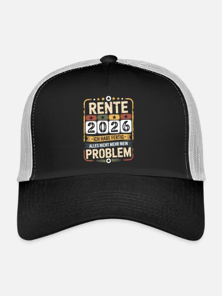 Pension 2026 – Enfin la paix - Casquette trucker  - noir/gris pierre - Devant