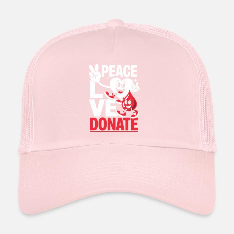 Peace Love Donate Blutspender Blutspende Trucker Cap