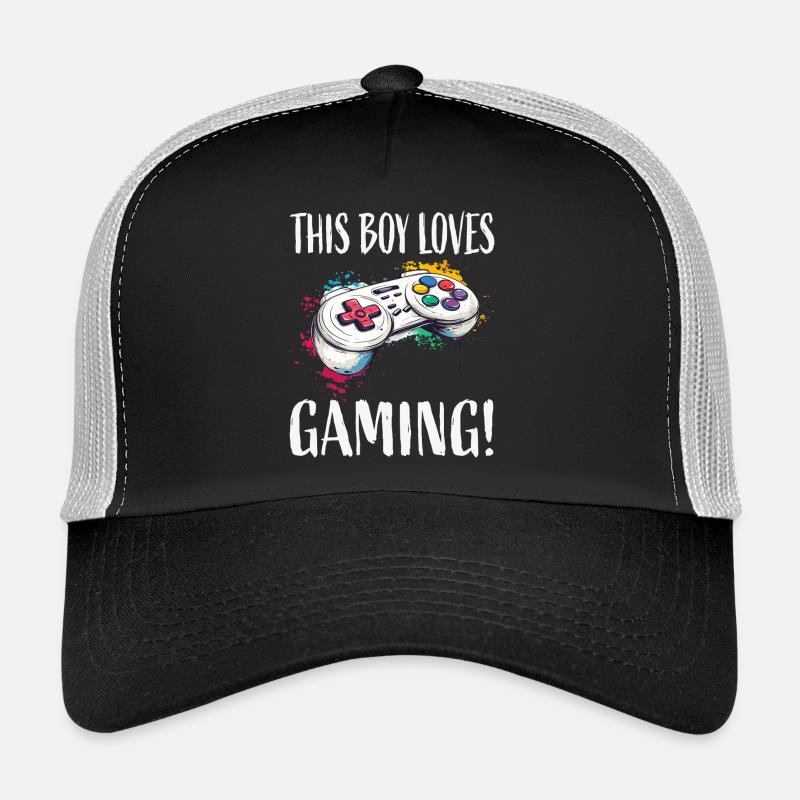 Ce gamin adore les manettes de jeu Casquette trucker 