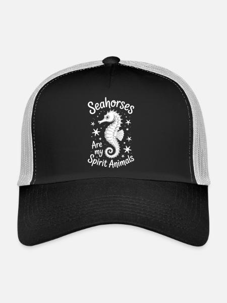 Seahorse Saying Funny Seahorse Gift - Trucker Cap - black/stone grey - Front