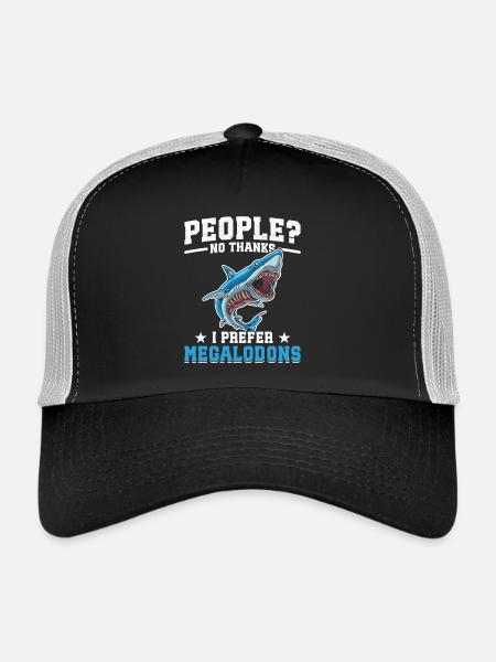  Megalodon Research Team Megalodon Shark Lover - Trucker Cap - black/stone grey - Front