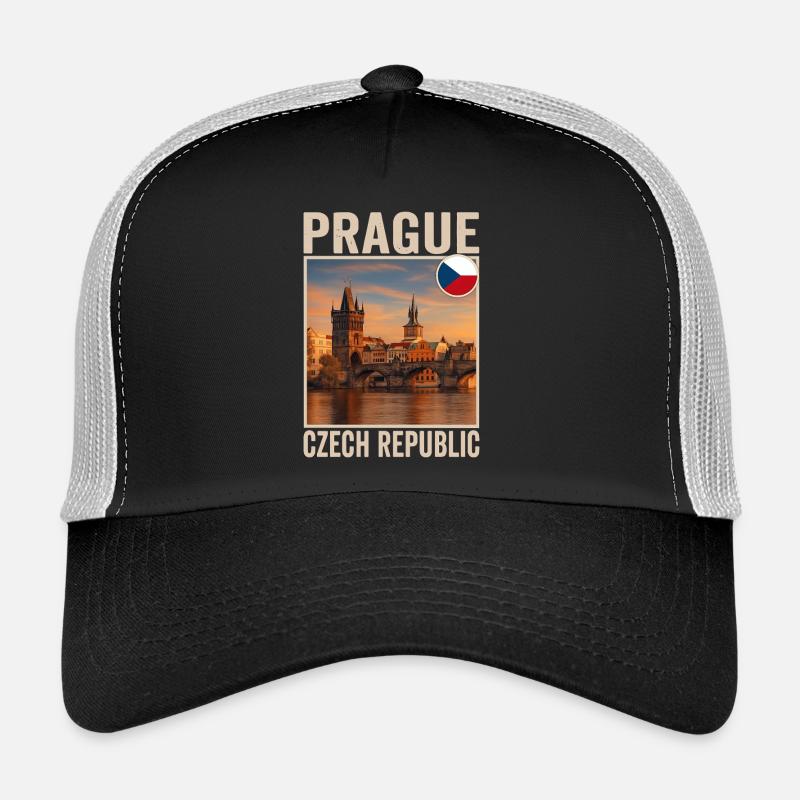 Prague - Casquette trucker  - noir/gris pierre