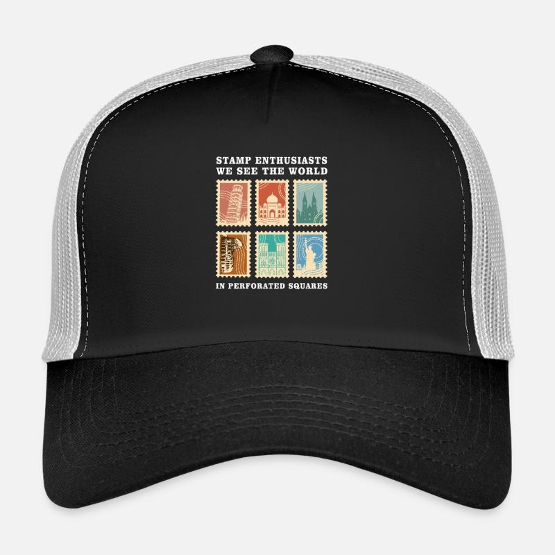 Stamp Collection Philatelist Stamps Trucker Cap