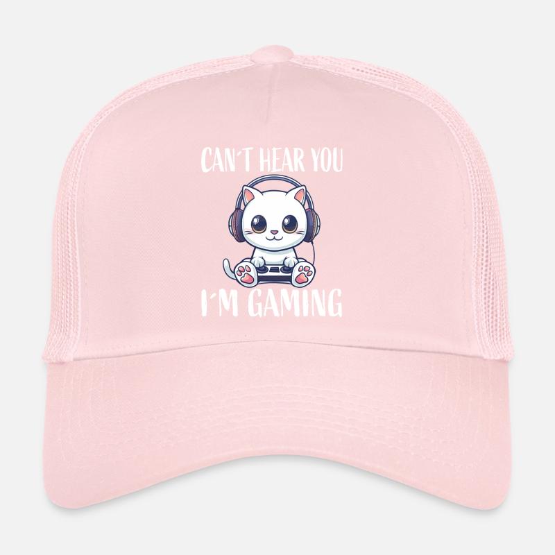 Gaming Katze mit Kopfhörern Trucker Cap