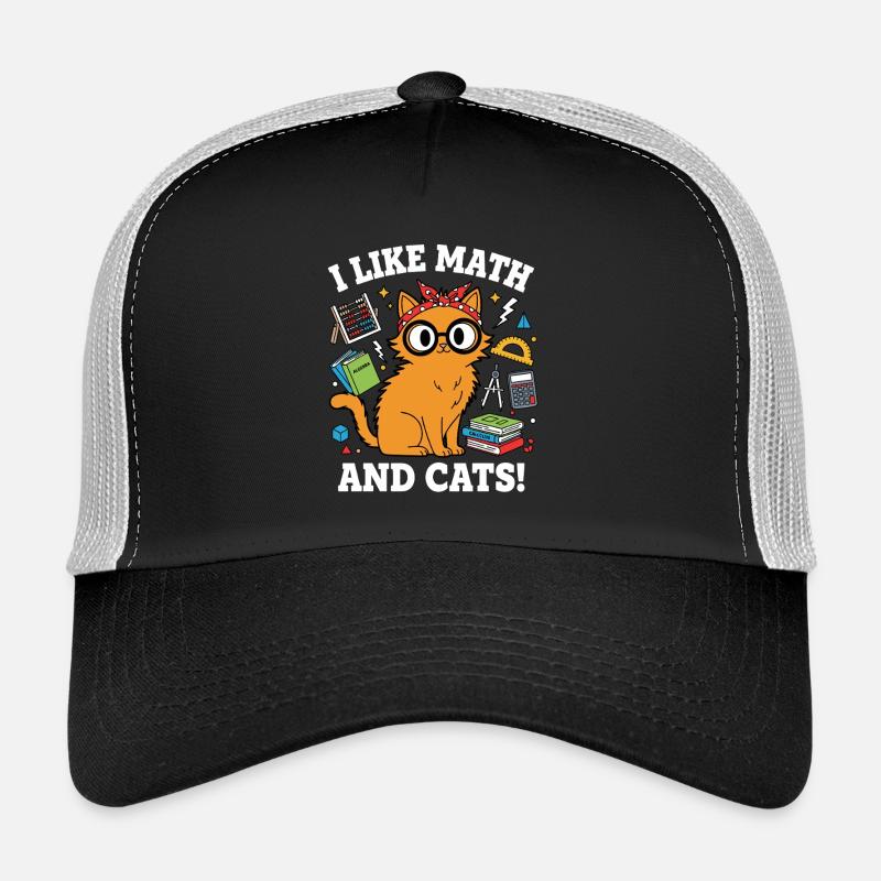 J’aime les maths et le professeur de motifs drôles des chats Casquette trucker 
